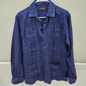 Tasso Elba Men's Linen Guayabera Shirt - Size Small